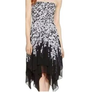 NWT White House Black Market Floral dress black and white elegant cocktail class
